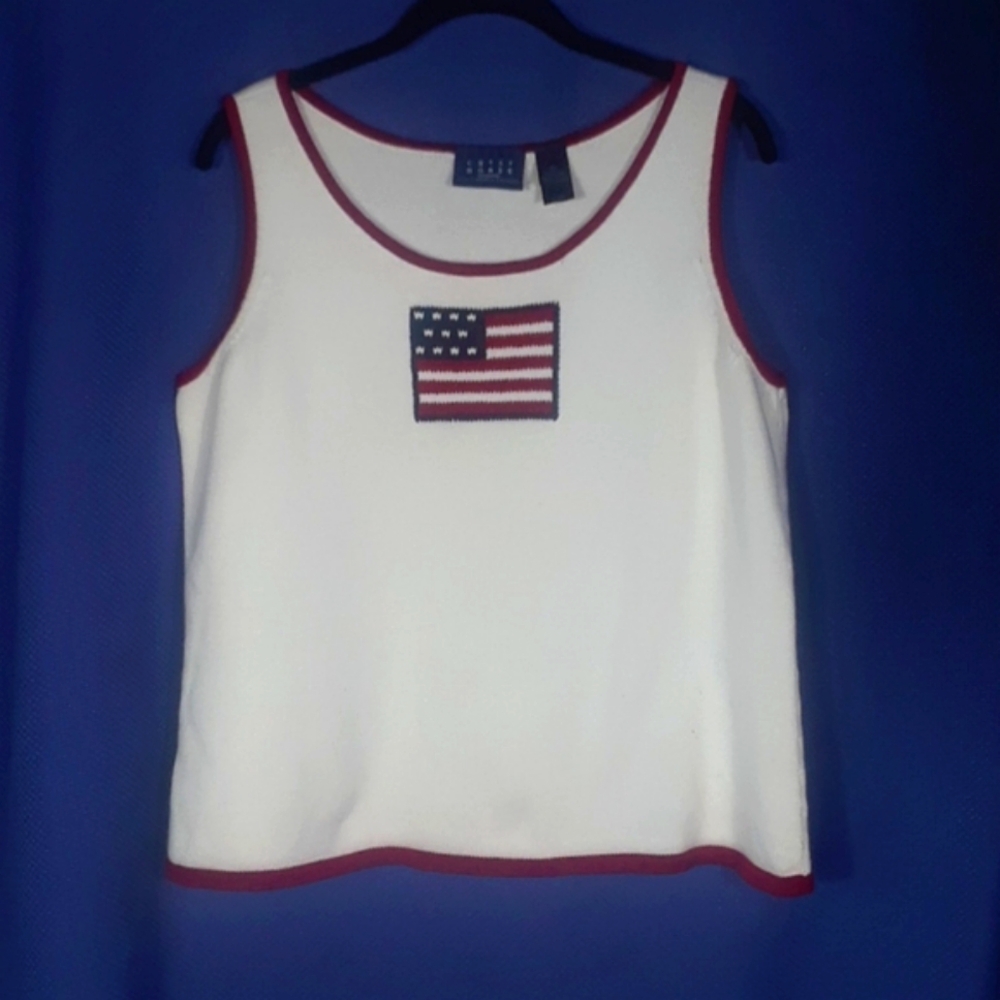 American Flag Knit sleeveless sweater XL